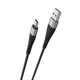 Кабель BOROFONE BX32 USB to Type-C 2.4A, 1m, nylon, aluminum+TPE connectors, Black - изображение 3