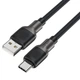 Кабель ACEFAST C10-04 USB to Type-C 3A, 1.2m, silicone, zinc connectors, Black - зображення 1
