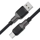 Кабель ACEFAST C10-04 USB to Type-C 3A, 1.2m, silicone, zinc connectors, Black - зображення 3