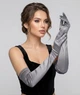 Рукавички жіночі атласні довгі вечірні вище ліктя Honey Fashion Accessories S/M сірий (7-20) - изображение 1