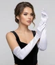 Рукавички жіночі атласні довгі вечірні вище ліктя Honey Fashion Accessories S/M білий (7-20) - изображение 1