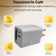 Зарядний пристрій GaN 80W з кабелем Type-C, USB + USB-C (A+C), швидка зарядка QC3.0, універсальний адаптер для смартфонів і ноутбуків White - изображение 5