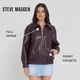Жіночий оверсайз бомбер з екошкіри Steve Madden розмір M колір Burgundy OLA20100 - зображення 5