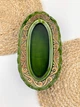 Блюдо для подачі фаршированой рыби 34 см для дома керамическая Светлица Зеленый - изображение 1