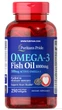 Рыбий жир Омега-3 Puritan's Pride (Omega-3 Fish Oil) 1000 мг 250 капсул PTP13835 - изображение 1