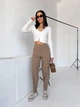 Брюки женские Baggy вельветовые Nobilitas 42/44 бежевые - изображение 2