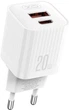 Мережевий зарядний пристрій XO L147 PD20W 1USB-A+1USB-C Charger White (XO-L147) - зображення 1