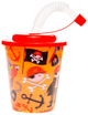 Zestaw kubków Duckiez Piraci ze słomką i czerwoną pokrywką 250 ml 12 szt (5413247181701) - obraz 1