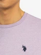Однотонна футболка з круглим вирізом U.S. POLO Assn, колір ліловий, розмір M - зображення 3