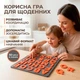 Развивающая игрушка Монтессори Пазл-вкладыш Азбука английский (Алфавит) / Детский обучающий сортер для изучения букв 230х230 мм grey/orange - изображение 2