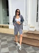 Жіночий велюровий костюм (кофта+шорти) Uaclothes 46-48 Сірий (like37286-177181350) - изображение 1