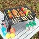 Складной мангал-гриль BBQ с ножками и решеткой, портативный (черный) - изображение 4