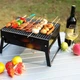 Складной мангал-гриль BBQ с ножками и решеткой, портативный (черный) - изображение 5