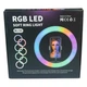 Кільцева RGB лампа LED MJ30 30cm із тримачем телефону 10 різнокольорових режимів для блогерів Black - зображення 2