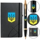 Набір: ручка кулькова Parker IM UKRAINE Black GT BP Тризуб синьо-жовтий + блокнот Parker + подарункова коробка - зображення 1