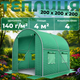 Садовая теплица 4 м² 2×2×2 м с окнами пленка армированная UV-4 140 г/м² оцинкованный каркас Ø19 мм зеленая - изображение 1