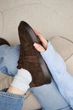 Жіночі кеди PARADIZE SHOES темно-коричневого кольору з натуральної замші 36 розмір (устілка 24 см) - зображення 5