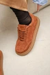 Женские кеды PARADIZE SHOES рыжего цвета из натуральной замши на высокой подошве 40 размер (стелька 26,6 см) - изображение 2