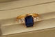 Кольцо Xuping Jewelry Большой прямоугольник с синим камнем р 20 золотистое - изображение 1