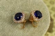 Серьги клипсы Xuping Jewelry Принцесса с синим камнем 11 мм золотистые - изображение 1