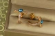 Серьги гвоздики Xuping Jewelry Крестики с синими камнями Сваровски 1,6 см золотистые - изображение 2
