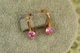 Серьги детские Xuping Jewelry Очарование с розовым камнем 1,5 см золотистые - изображение 1