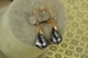 Серьги подвески Xuping Jewelry Греза Сваровски черный камень 3,5 см золотистые - изображение 2