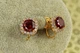 Серьги клипсы Xuping Jewelry Принцесса с красным камнем 11 мм золотистые - изображение 1