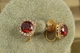 Серьги клипсы Xuping Jewelry Принцесса с красным камнем 11 мм золотистые - изображение 2