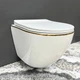 Подвесной унитаз VBI VULCANO WHITE GOLD EDGE - изображение 4