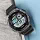 Електронний наручний годинник Casio AE-1000W-1B, цифровий із підсвічуванням, полімерний ремінець - зображення 3