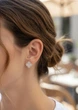 Серебряные серьги 925 пробы в стиле Van Cleef (Ван Клиф) клевер с белыми камушками (ЛПЧ-4021б) - изображение 4