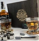 Подарочные наборы Whisky Stones Moltis Relax Original для мужчин, 8 шт кубиков + 2шт бокал Saxum Коробка деревянная черн + мешочек, щипцы, подставка (MR-1009) - изображение 3