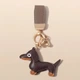 Брелок-подвеска в стиле Hermes Такса Элит на сумку, косметичку, пенал темно-коричневый - изображение 1