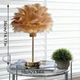 Настольная лампа Feather с перьями, нежный LED ночник для спальни, коричневые перья - изображение 2