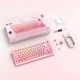 Ігрова механічна бездротова клавіатура Onikuma з RGB підсвіткою, Bluetooth, до 500 годин роботи Геймерська, акумуляторна клавіатура Рожевий - зображення 8