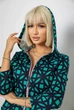 Халат жіночий на блискавці з принтом, колір зелений, 257R1027 розмір L-XL - изображение 2
