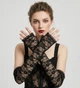 Довгі мереживні мітенки ажурні гіпюрові Honey Fashion Accessories S/M чорний (7-19) - зображення 1