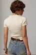 В'язана однотонна футболка - поло Lurex Бежевий One Size (95050) - зображення 2