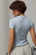 Однотонная вязаная футболка - поло Lurex Голубой One Size (95050) - изображение 2