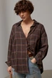 Классическая клетчатая рубашка свободного фасона Lurex Темный коричневый One Size (93560) - изображение 1