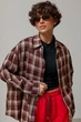 Классическая клетчатая рубашка свободного фасона Lurex Бордовый One Size (93560) - изображение 1