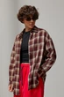 Классическая клетчатая рубашка свободного фасона Lurex Бордовый One Size (93560) - изображение 5