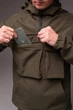 Мужская куртка - анорак Softshell демисезонная хаки M 2268 - изображение 7