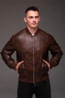 Чоловіча куртка - бомбер шкіряний коричневий 2XL 2410 - зображення 7