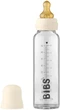 Скляна дитяча пляшечка BIBS 240 ml Baby Glass Bottle повний комплект Ivory, середній потік 2+m - зображення 1