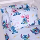 Простынь MirSon Полуторная 150х220 см 17-0908 Cute Stitch Blue Бязь (2200012552049) - изображение 1