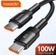 USB кабель для зарядки и передачи данных телефона, ноутбука: Type C to Type C 2 метра, 100 Вт, 5A - изображение 1