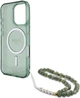 Панель Guess IML Glitter With Pearl Strap MagSafe для Apple iPhone 16 Pro Max Green (3666339298432) - зображення 3