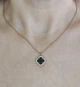 Серебряное колье в стиле Van Cleef Ван Клиф клевер в позолоте с Ониксом (СТ-805конп) - изображение 3